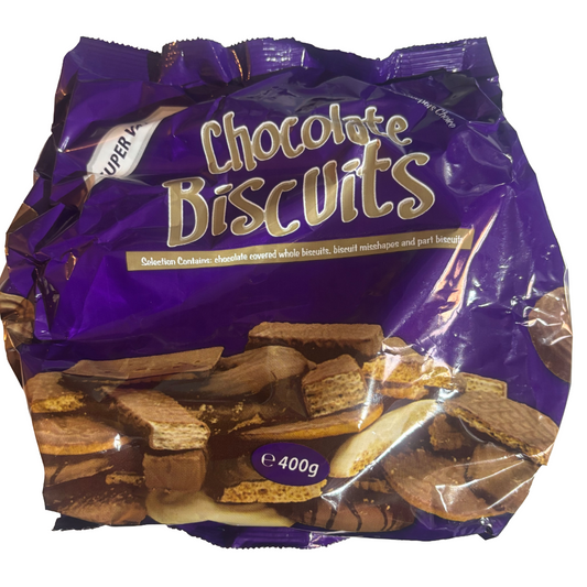 Keepers Choice Assorted Missshapes, Whole and Part Chocolate Biscuits 400g