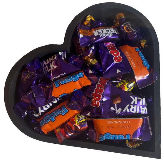 Wooden Heart Filled With 340g Chocolate